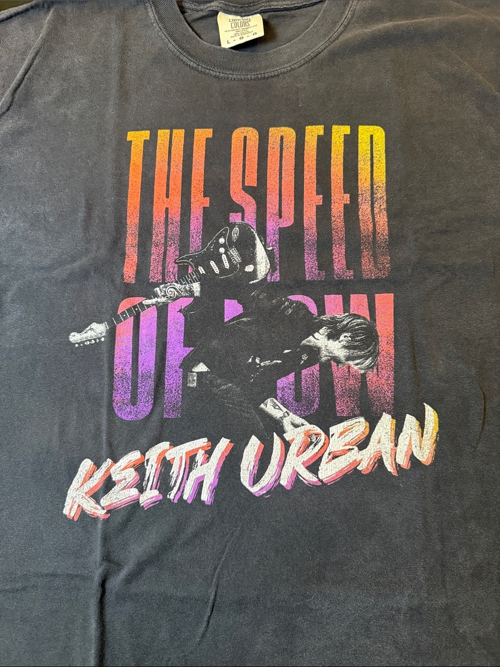Keith Urban comfort colors Concert Graphic T Shirt size LG